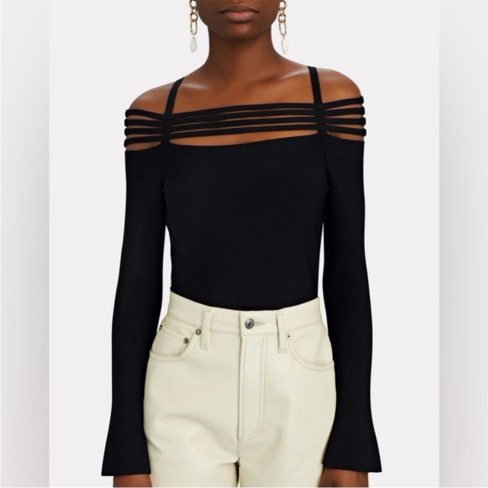 jonathan simkhai sarah cold shoulder ribbed top NWT